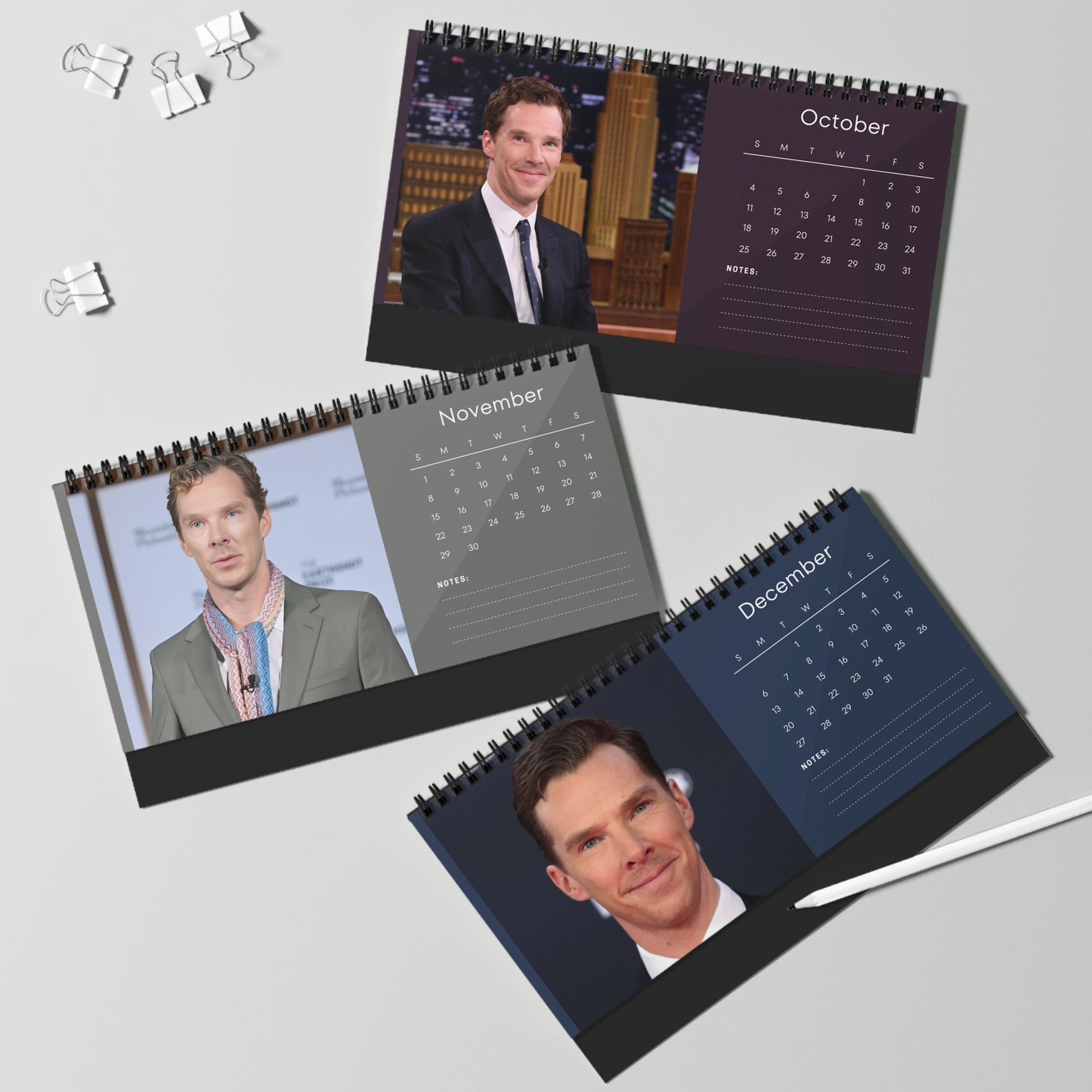 Benedict Cumberbatch 2026 Desk Calendar | Doctor Strange Actor | Sherlock Holmes Calendar | Actor Gift | Office Decor