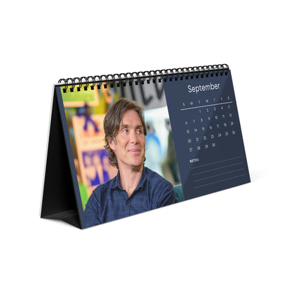 Cillian Murphy 2026 Desk Calendar | Premium Spiral Bound Celebrity Photo Calendar | High-Quality Fan Gift & Desk Décor