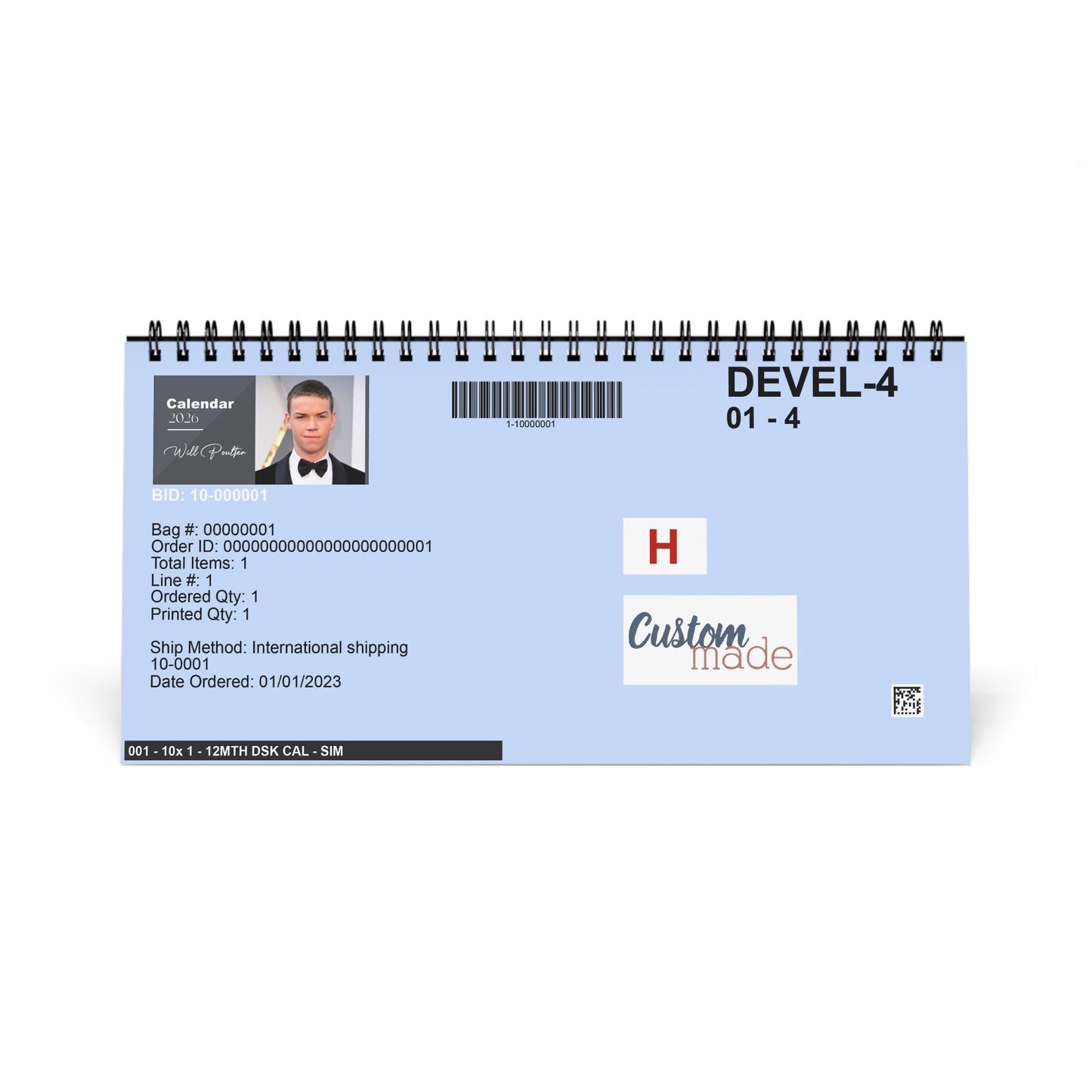 Will Poulter 2026 Desk Calendar | Premium Spiral Bound Celebrity Photo Calendar | High-Quality Fan Gift & Desk Décor
