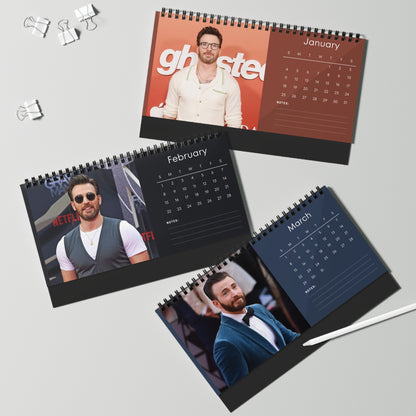 Chris Evans 2026 Desk Calendar | Celebrity Gift | Office Decor