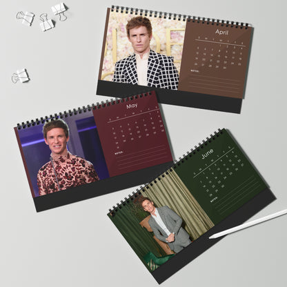 Eddie Redmayne 2026 Desk Calendar | Actor Monthly Planner | Eddie Redmayne Gift | Fantastic Beasts Calendar | Office Decor