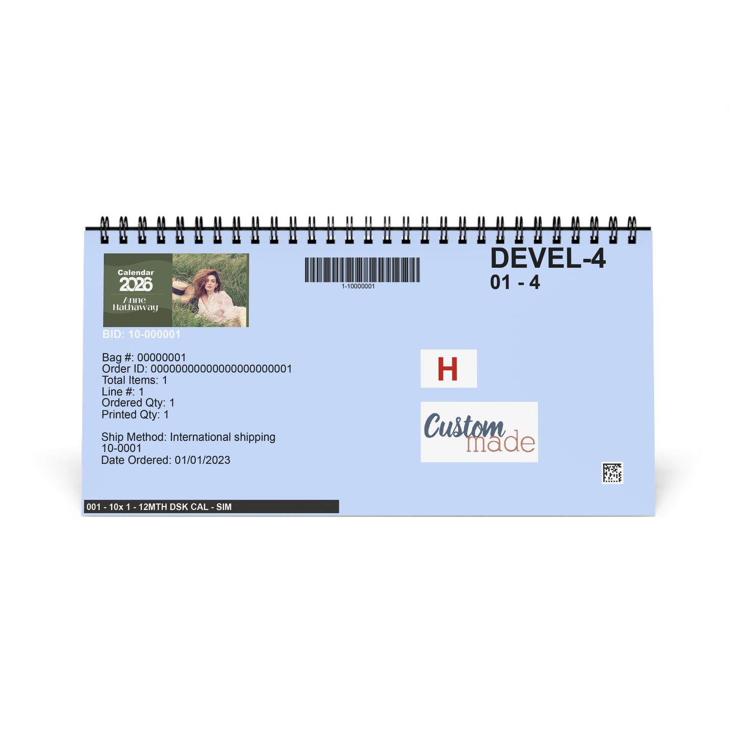 Anne Hathaway 2026 Desk Calendar | Celebrity Spiral Bound Photo Calendar | Fan Collectible Gift | Stylish Desk & Office Décor