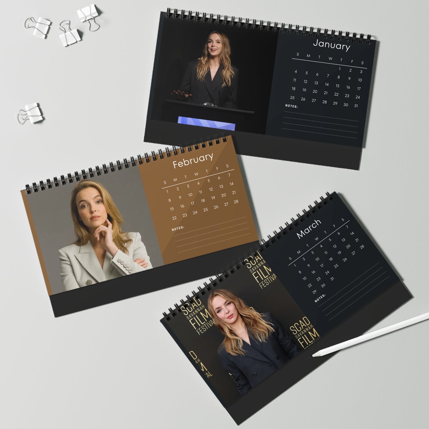 Jodie Comer 2026 Desk Calendar | Hollywood Actress Planner | TV  Movie Decor