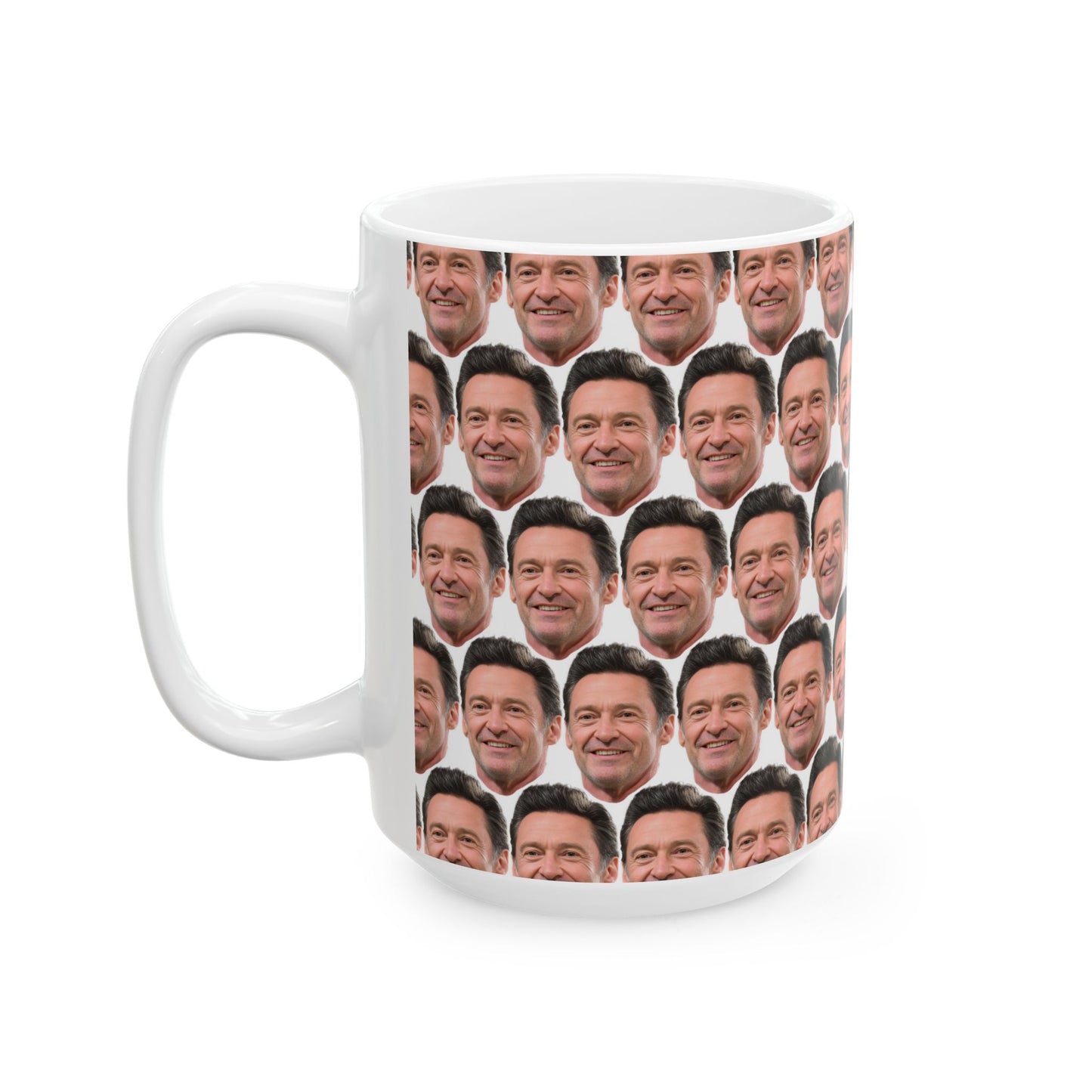 Hugh Jackman Face Pattern Ceramic Mug | Unique Gift for Hugh Jackman Fans