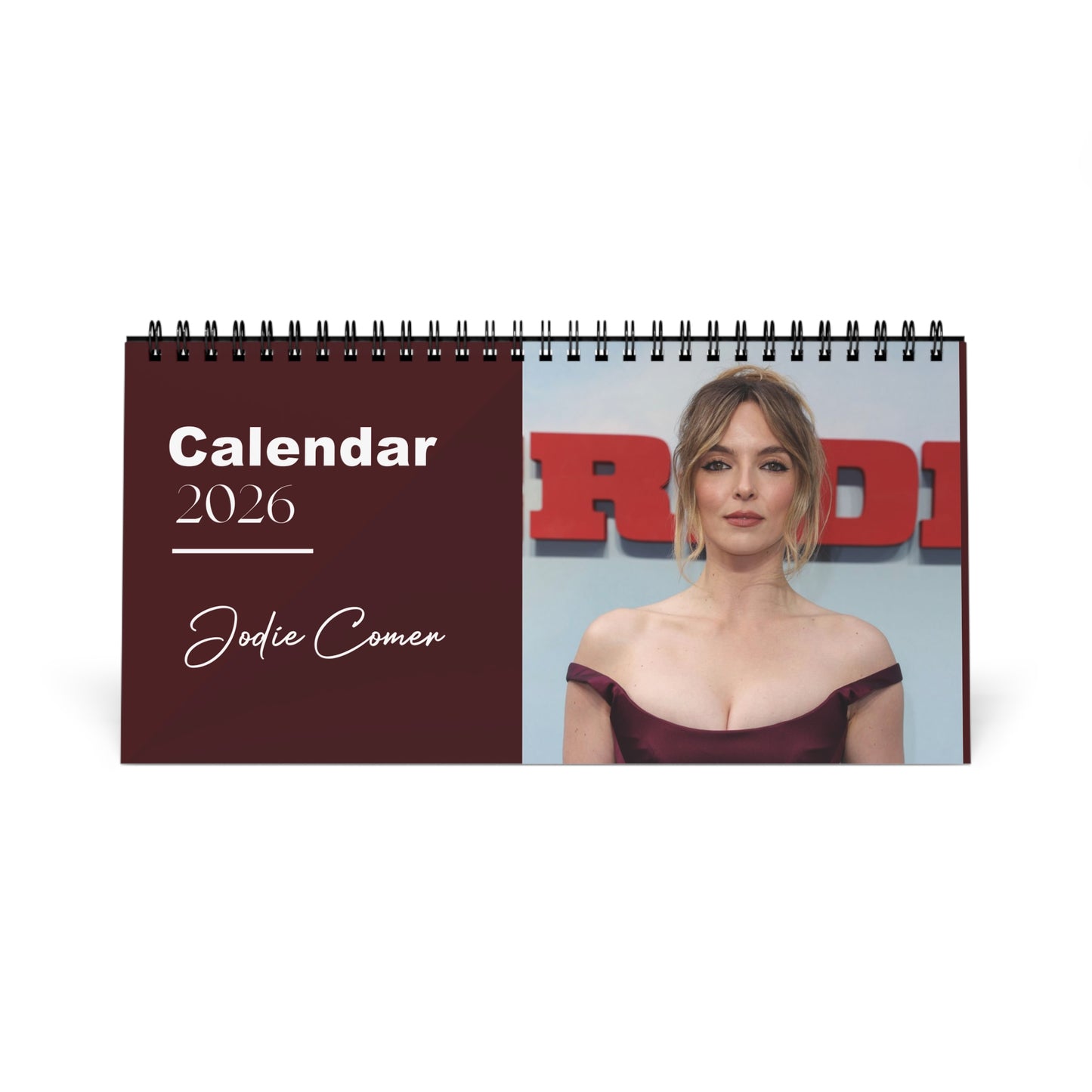 Jodie Comer 2026 Desk Calendar | Premium Spiral Bound Celebrity Photo Calendar | High-Quality Fan Gift & Desk Décor