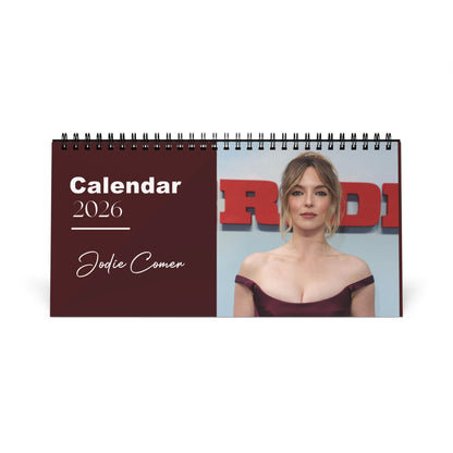 Jodie Comer 2026 Desk Calendar | Premium Spiral Bound Celebrity Photo Calendar | High-Quality Fan Gift & Desk Décor