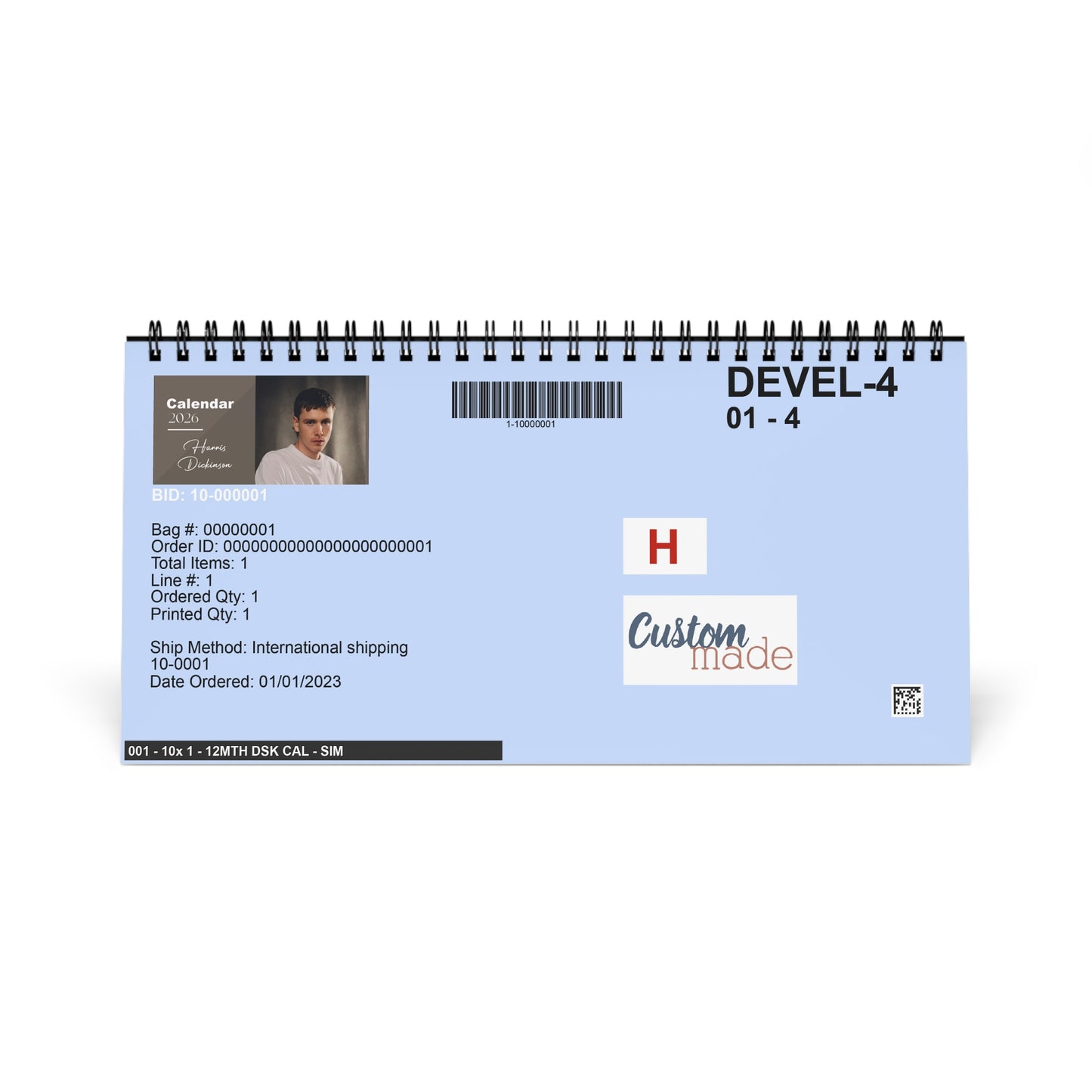 Harris Dickinson 2026 Desk Calendar | Actor Monthly Planner | Harris Dickinson Gift | The King's Man Calendar | Office Decor