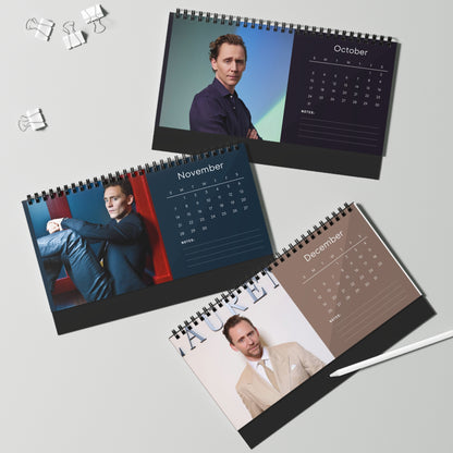 Tom Hiddleston 2027 Desk Calendar Vol 4 | Spiral Bound Photo Calendar | Fan Gift