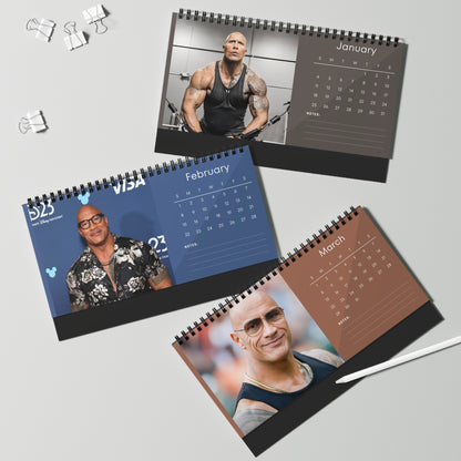 Dwayne Johnson 2026 Desk Calendar | The Rock  | Dwayne Johnson Calendar | Movie Decor