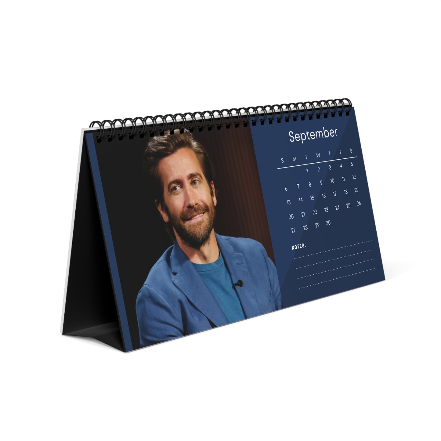 Jake Gyllenhaal 2026 Desk Calendar | Premium Spiral Bound Celebrity Photo Calendar | High-Quality Fan Gift & Desk Décor