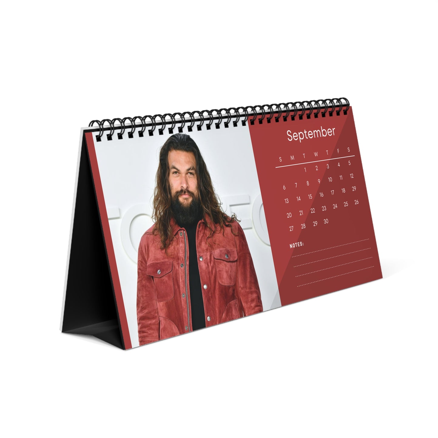 Jason Momoa 2026 Desk Calendar | Premium Spiral Bound Celebrity Photo Calendar | Fan Collectible Gift | Stylish Desk & Office Décor