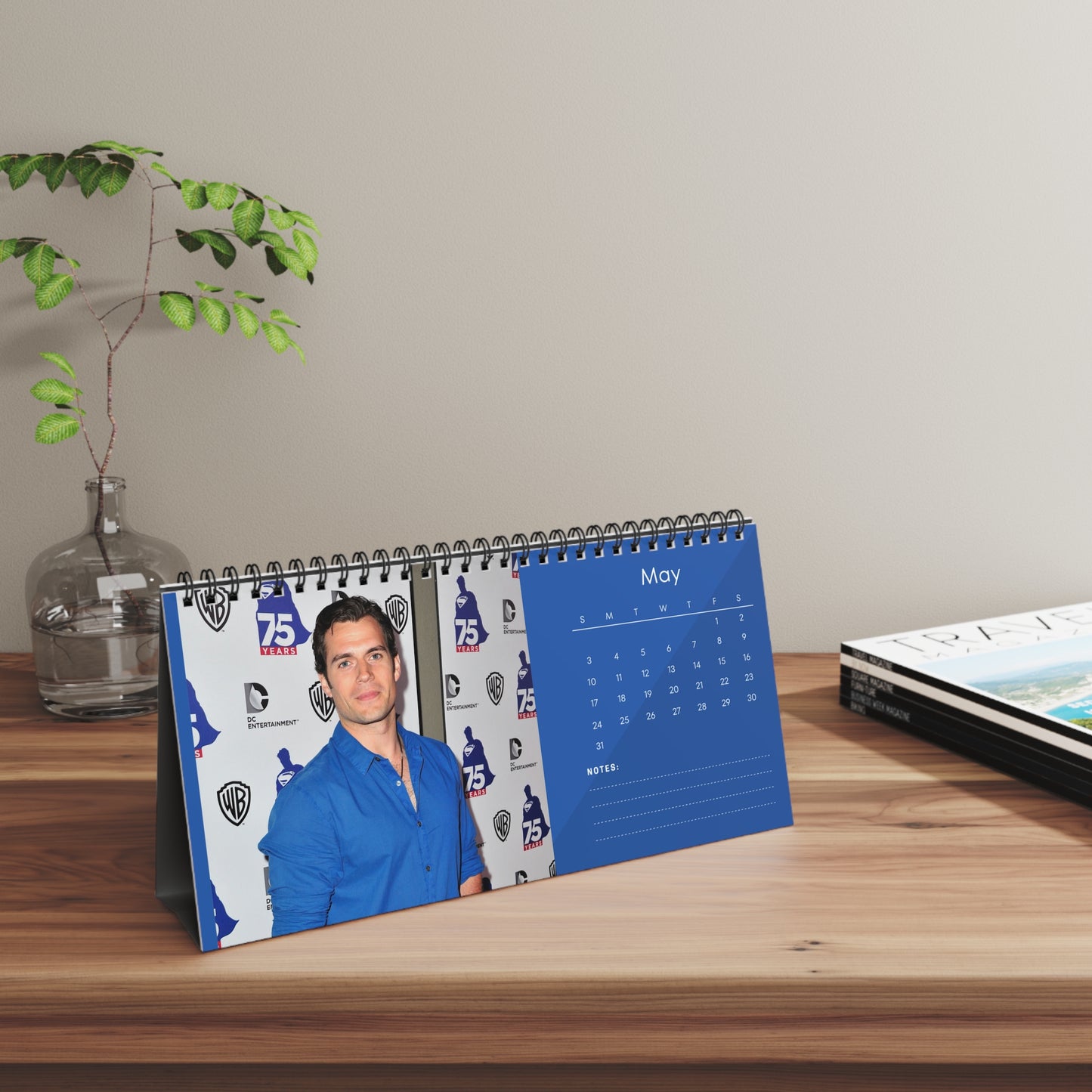 Henry Cavill 2026 Desk Calendar | Premium Spiral Bound Celebrity Photo Calendar | Collectible Fan Gift | Stylish Desk & Office Décor