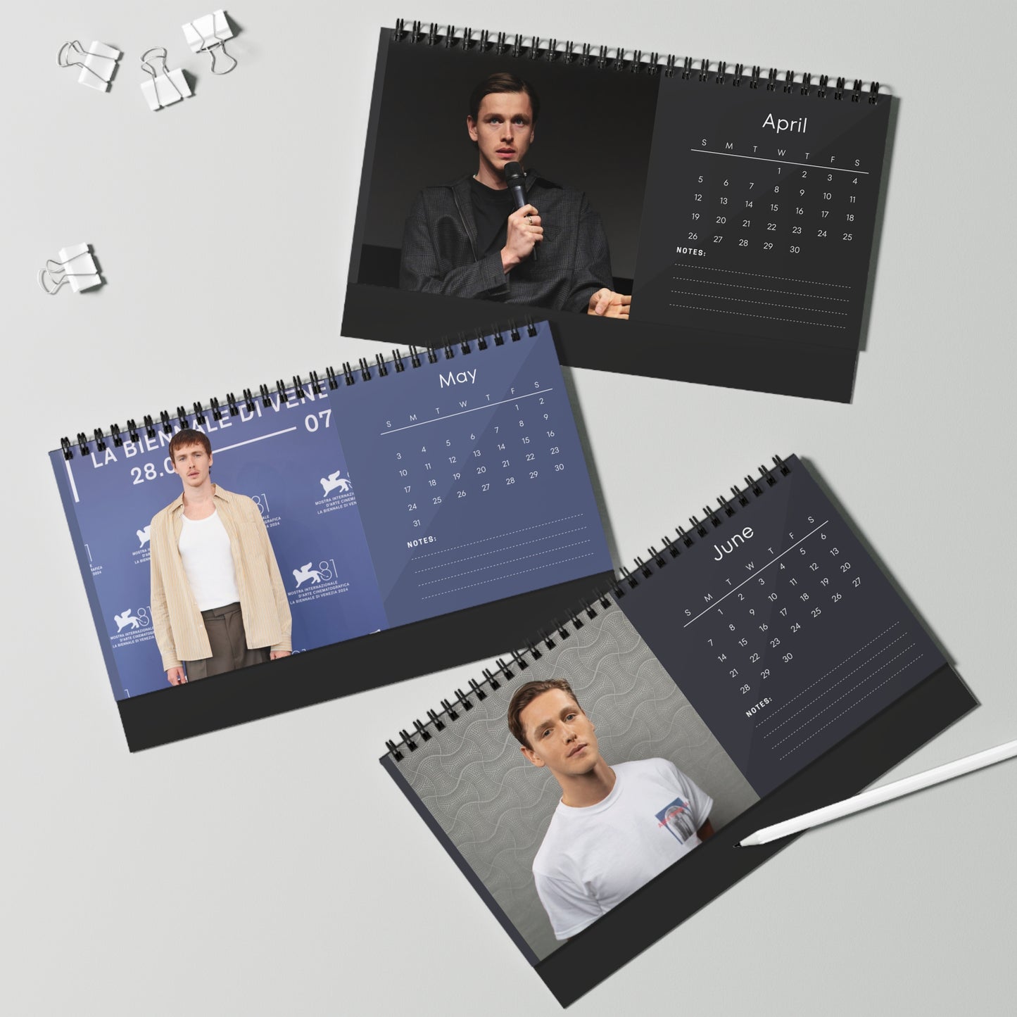 Harris Dickinson 2026 Desk Calendar | Actor Monthly Planner | Harris Dickinson Gift | The King's Man Calendar | Office Decor