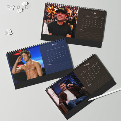 Zac Efron 2027 Desk Calendar Vol 1 | Spiral Bound Photo Calendar | Fan Gift