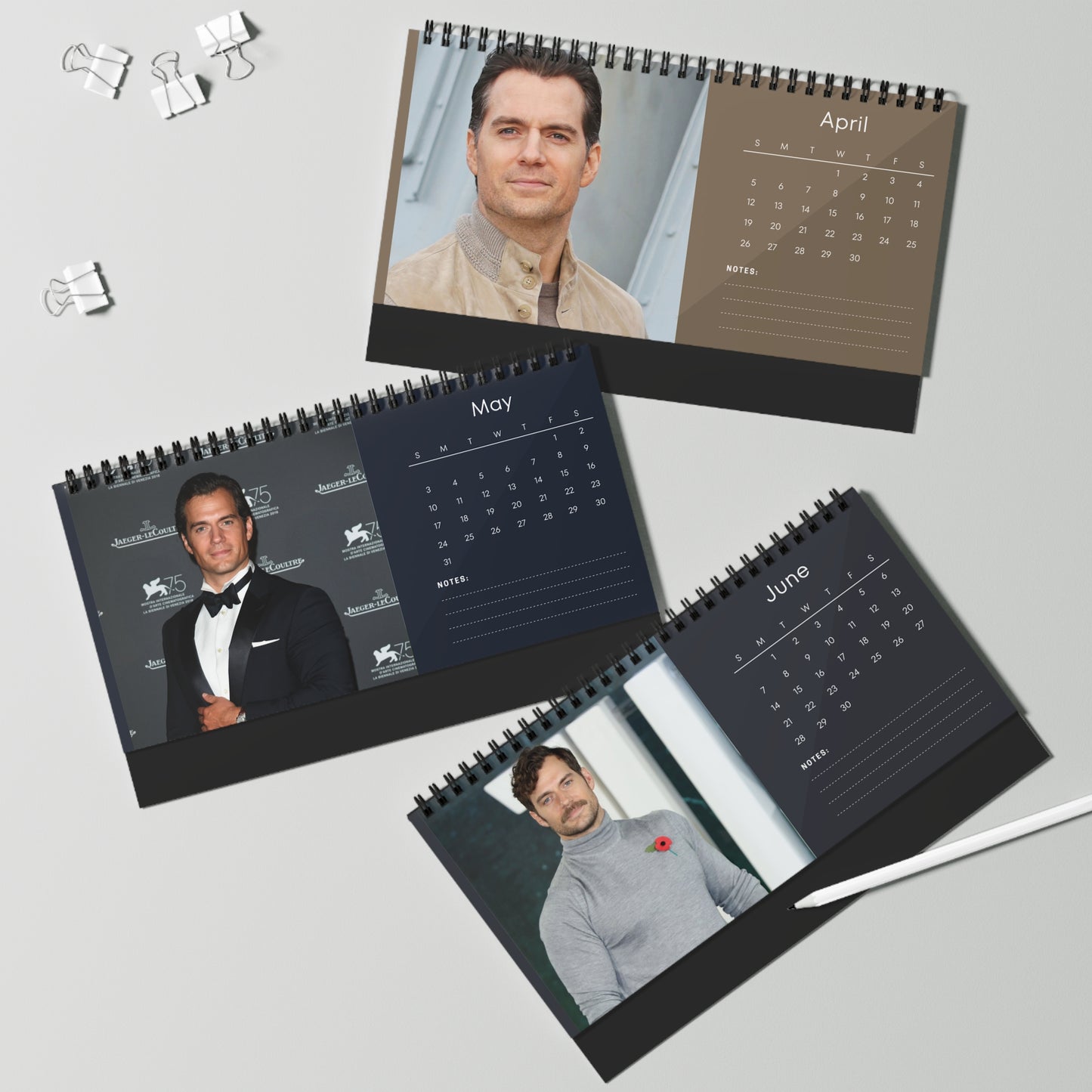 Henry Cavill 2026 Desk Calendar | Celebrity Photo Calendar | Star Gift | Desk Décor for Fans