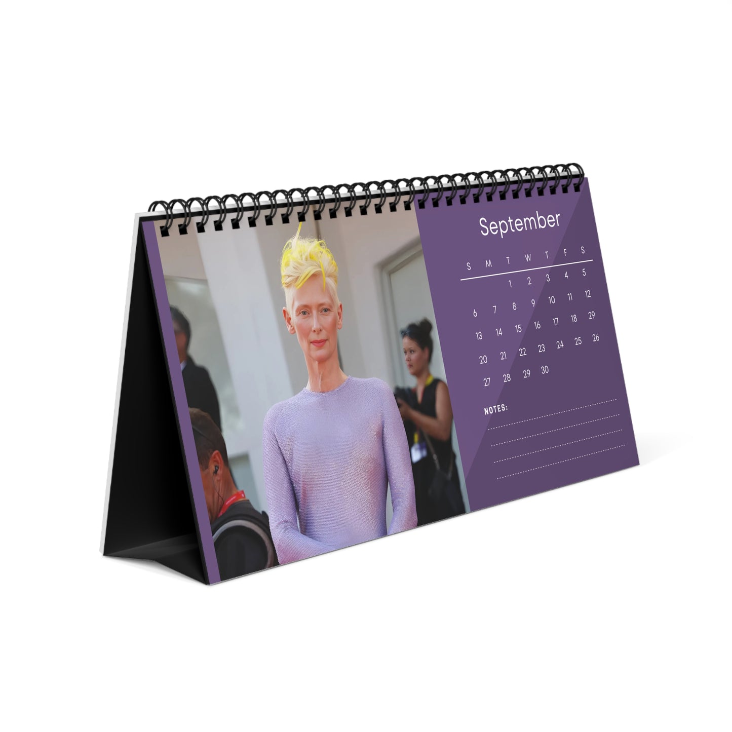 Tilda Swinton 2026 Desk Calendar | Elegant Celebrity Photo Calendar | Art & Film Icon Gift