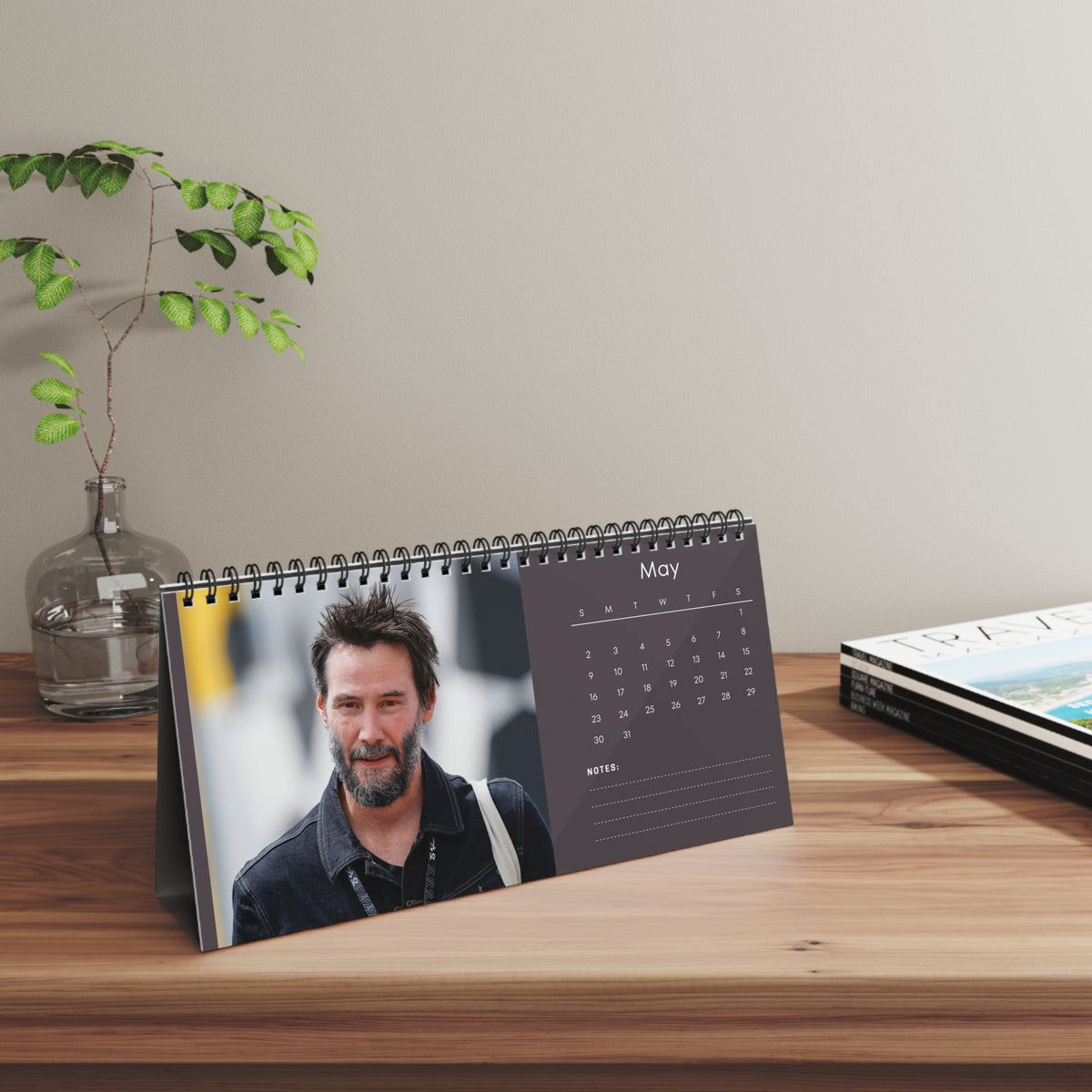 Keanu Reeves 2027 Desk Calendar Vol 3 | Spiral Bound Photo Calendar | Fan Gift