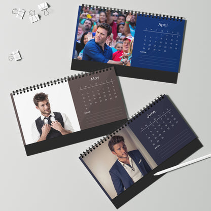 Scott Eastwood 2026 Desk Calendar | Celebrity Spiral Bound Photo Calendar | Fan Collectible Gift | Stylish Desk & Office Décor