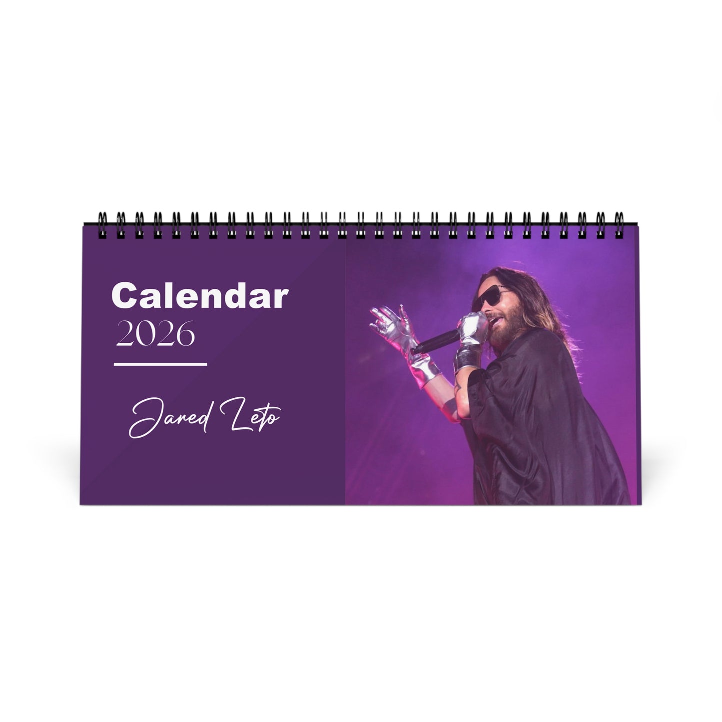 Jared Leto 2026 Desk Calendar | Premium Spiral Bound Celebrity Photo Calendar | High-Quality Fan Gift & Desk Décor