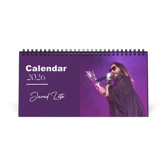 Jared Leto 2026 Desk Calendar | Premium Spiral Bound Celebrity Photo Calendar | High-Quality Fan Gift & Desk Décor