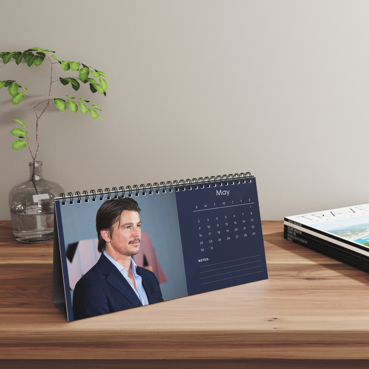 Josh Hartnett 2027 Desk Calendar | Spiral Bound Photo Calendar | Fan Gift