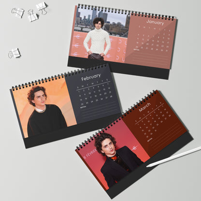 Timothee Chalamet 2026 Desk Calendar | Stylish Celebrity Photo Calendar | Star Fan Gift