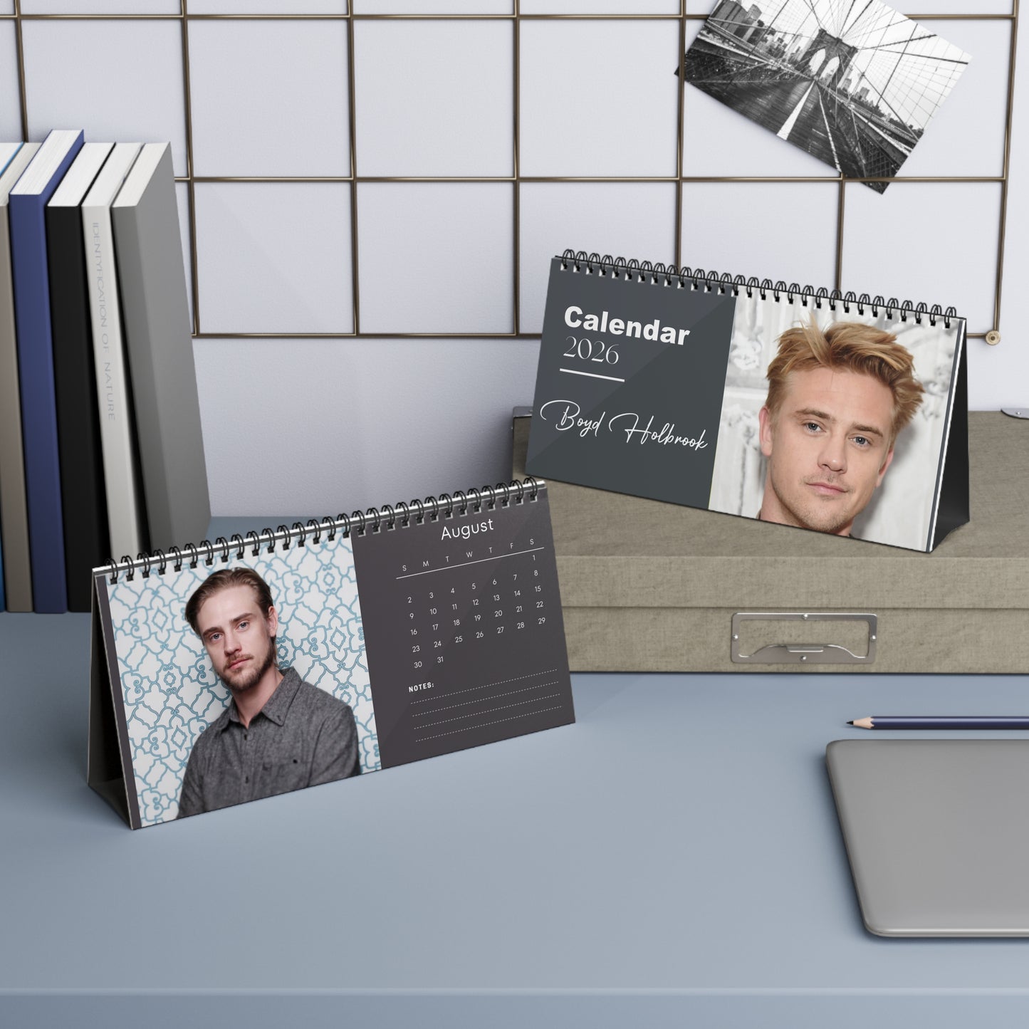 Boyd Holbrook 2026 Desk Calendar | Premium Spiral Bound Celebrity Photo Calendar | High-Quality Gift for Fans & Desk Décor