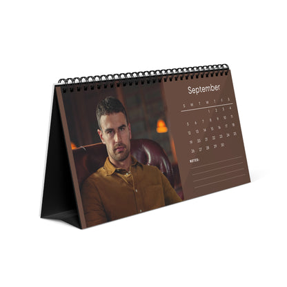 Theo James 2027 Desk Calendar Vol 1 | Spiral Bound Photo Calendar | Fan Gift