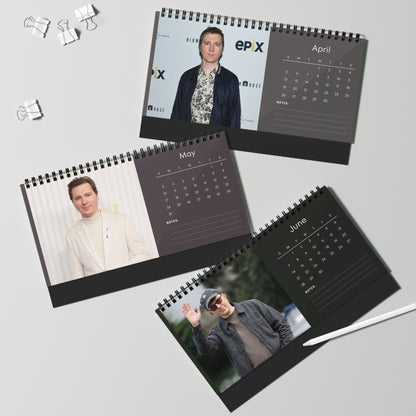 Paul Dano 2026 Desk Calendar | Premium Spiral Bound Celebrity Photo Calendar | Collectible Fan Gift | Stylish Desk & Office Décor