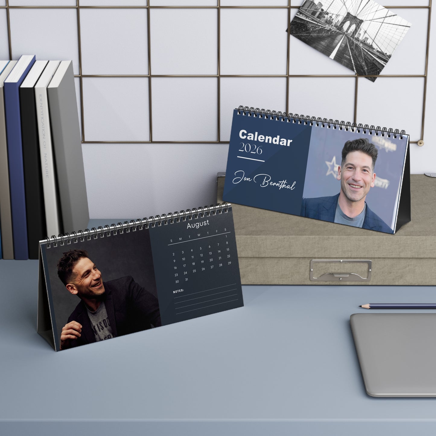 Jon Bernthal 2026 Desk Calendar | Punisher Actor Planner | TV & Movie Star Gift | Frank Castle Calendar | Home Office Decor
