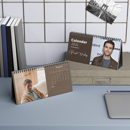 Paul Wesley 2026 Desk Calendar |Premium Spiral Bound Celebrity Photo Calendar | Perfect Fan Gift & Desk Décor