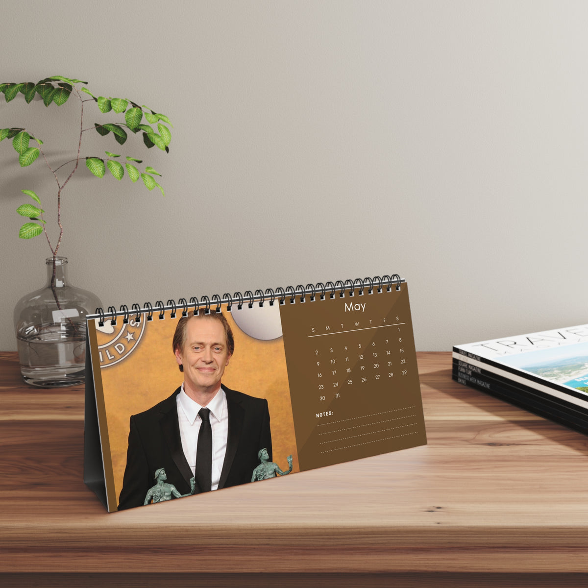 Steve Buscemi 2027 Desk Calendar | Spiral Bound Photo Calendar | Fan Gift
