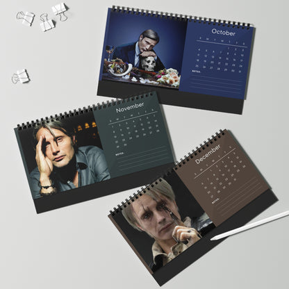 Mads Mikkelsen 2026 Desk Calendar | Celebrity Spiral Bound Photo Calendar | Fan Collectible Gift | Stylish Desk & Office Décor