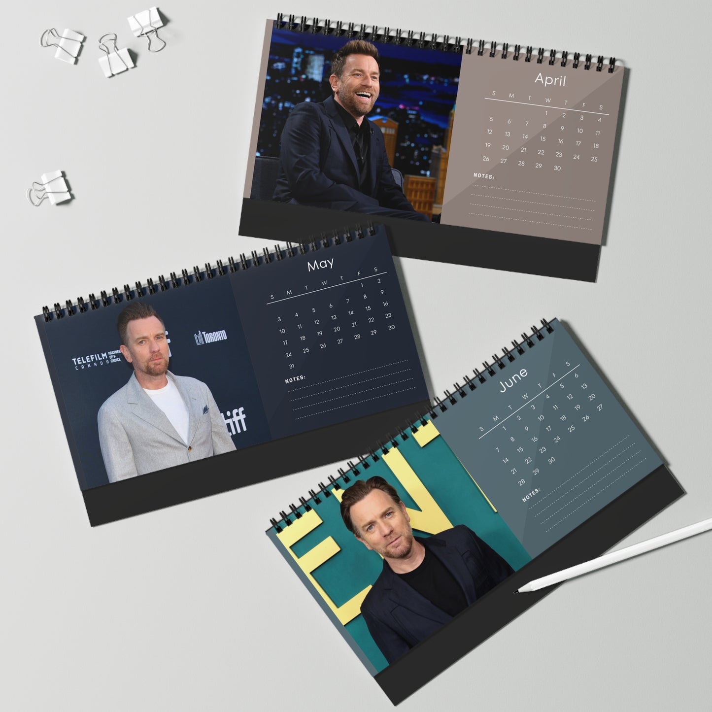Ewan McGregor 2026 Desk Calendar | Obi-Wan Kenobi Actor | Moulin Rouge & Star Wars Calendar | Celebrity Gift | Office Decor