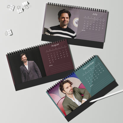 Sebastian Stan 2026 Desk Calendar | Celebrity Photo Calendar | Stylish Desk Accessory & Perfect Fan Gift