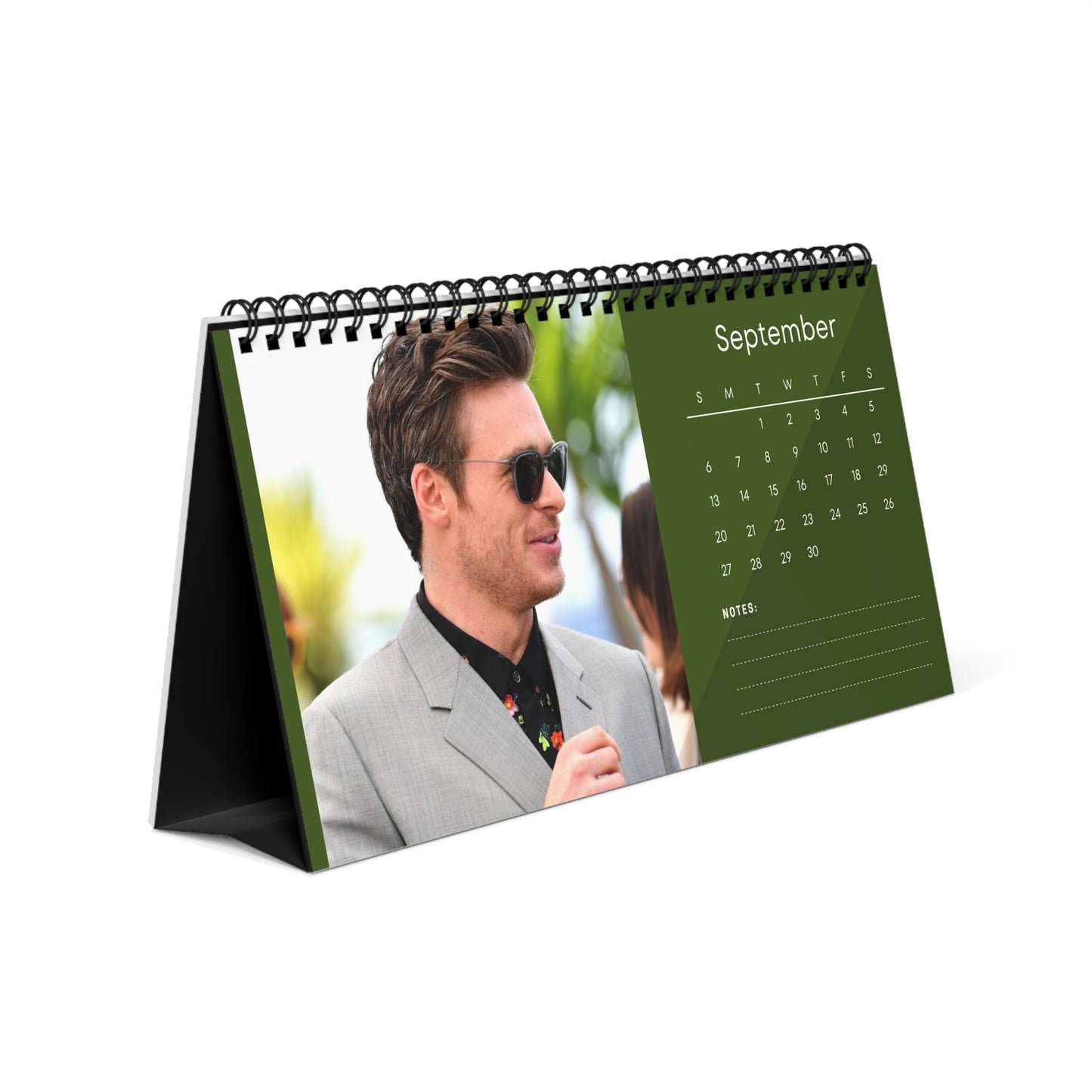 Richard Madden 2026 Desk Calendar | Premium Spiral Bound Celebrity Photo Calendar | High-Quality Fan Gift & Desk Décor