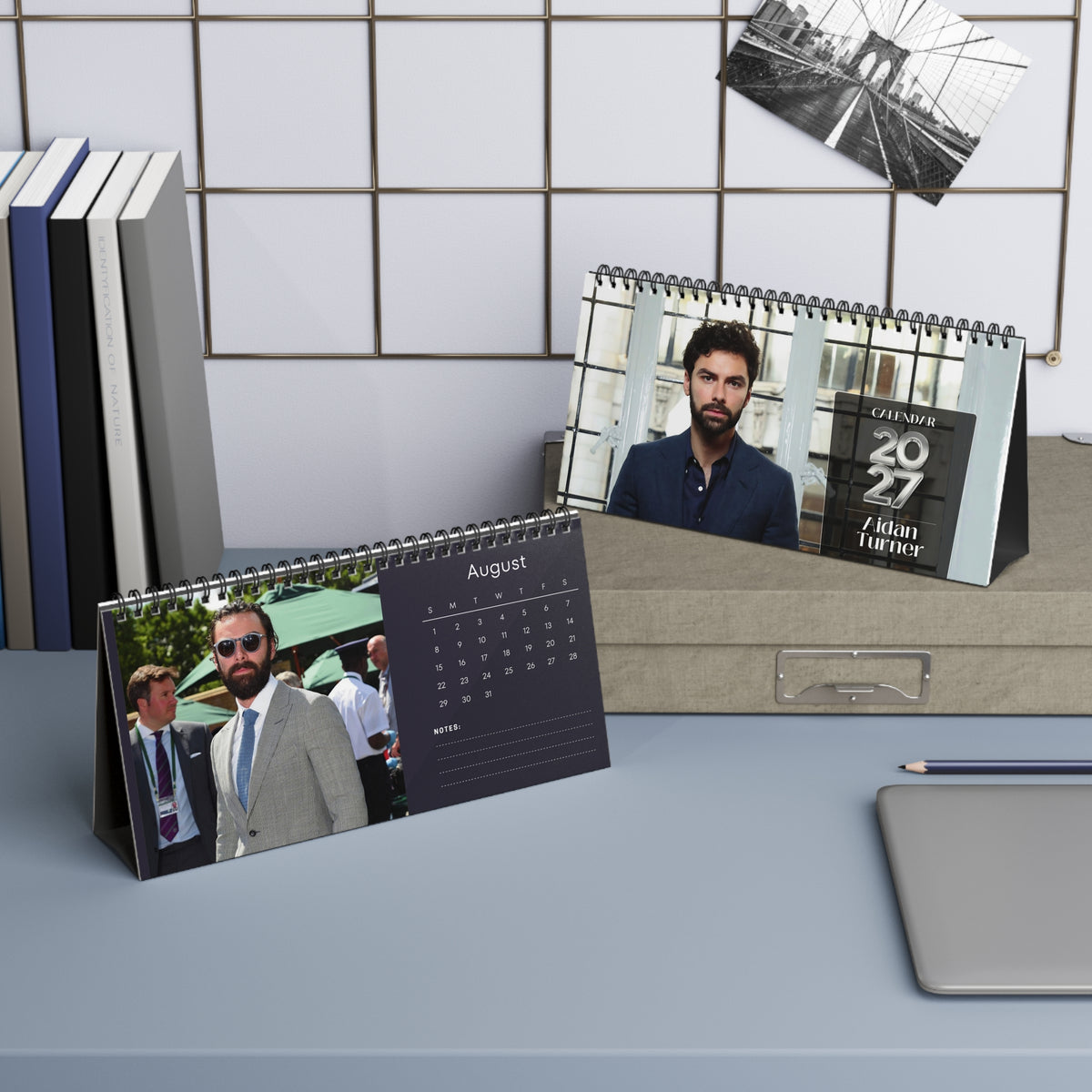 Aidan Turner 2027 Desk Calendar Vol 2 | Spiral Bound Photo Calendar | Fan Gift