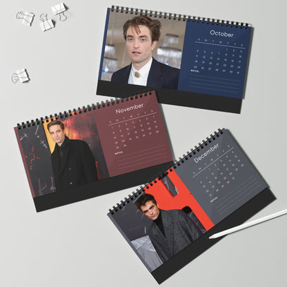 Robert Pattinson 2026 Desk Calendar | Premium Spiral Bound Celebrity Photo Calendar | High-Quality Fan Gift & Desk Décor