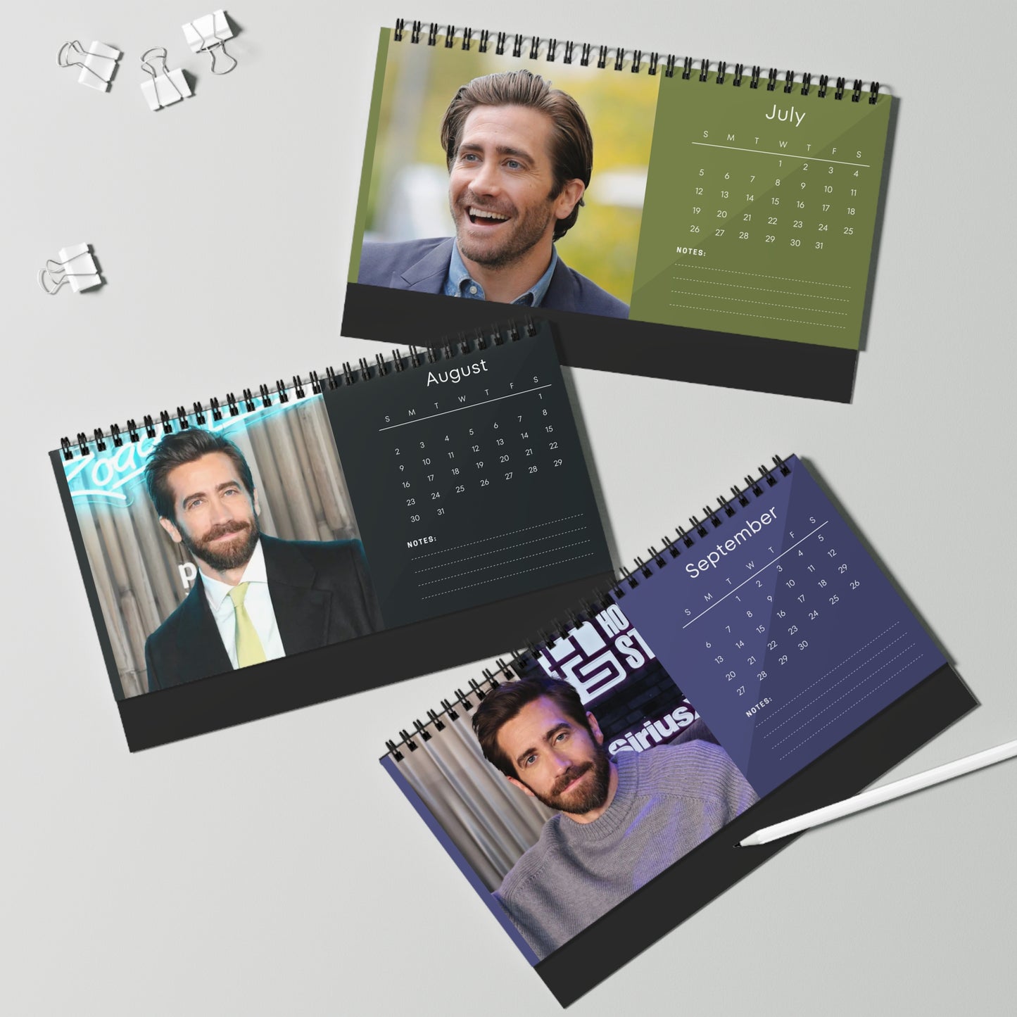 Jake Gyllenhaal 2026 Desk Calendar | Hollywood Actor Planner | Movie Star Gift | Donnie Darko & Nightcrawler Calendar | Office Decor