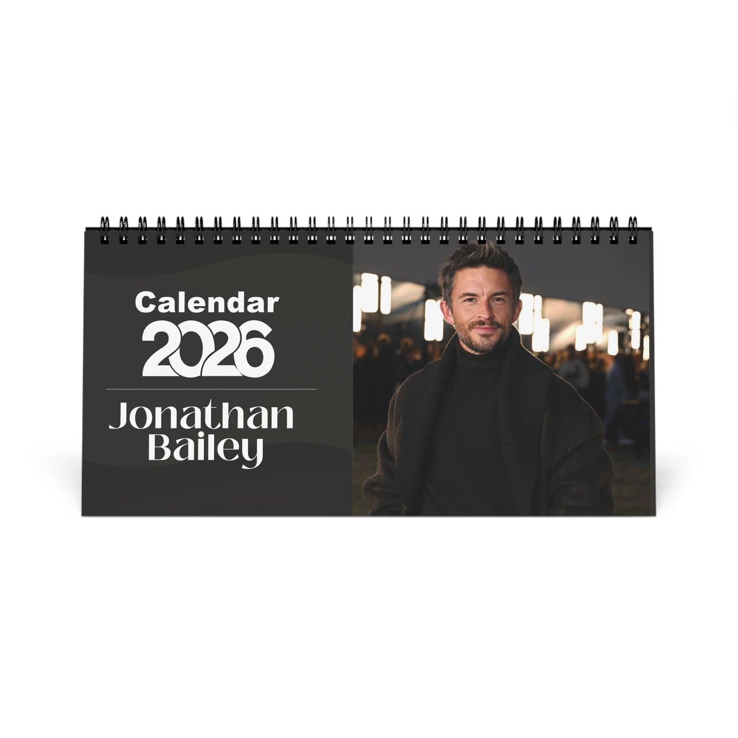 Jonathan Bailey 2026 Desk Calendar | Premium Spiral Bound Celebrity Photo Calendar | Collectible Fan Gift | Stylish Desk & Office Décor