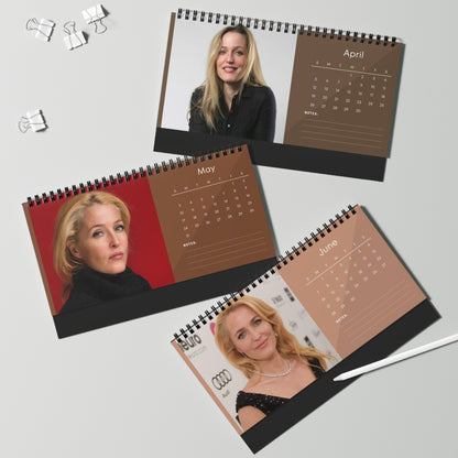 Gillian Anderson 2026 Desk Calendar | Celebrity Spiral Bound Photo Calendar | Fan Collectible Gift | Stylish Desk & Office Décor