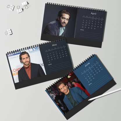 Jake Gyllenhaal 2026 Desk Calendar | Premium Spiral Bound Celebrity Photo Calendar | High-Quality Fan Gift & Desk Décor