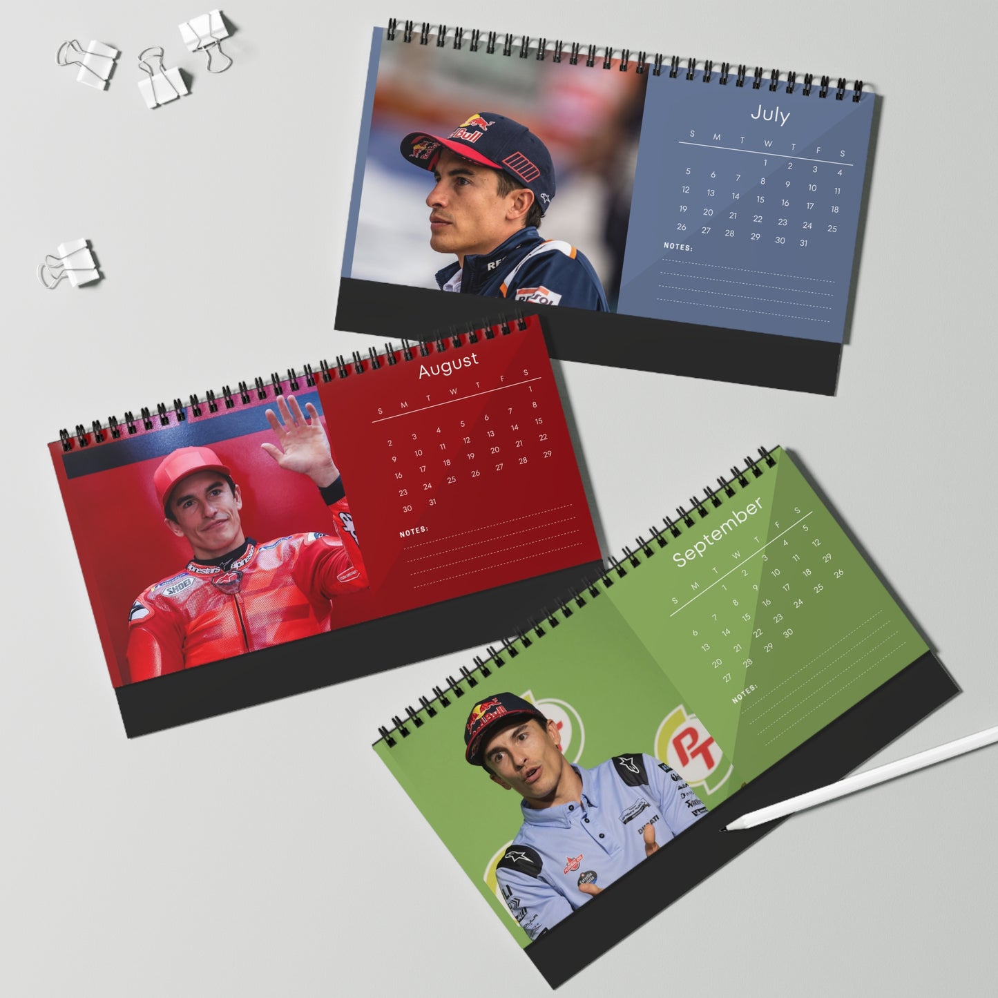 Marc Márquez 2026 Desk Calendar | Premium Spiral Bound MotoGP Star Photo Calendar | High-Quality Fan Gift & Desk Décor