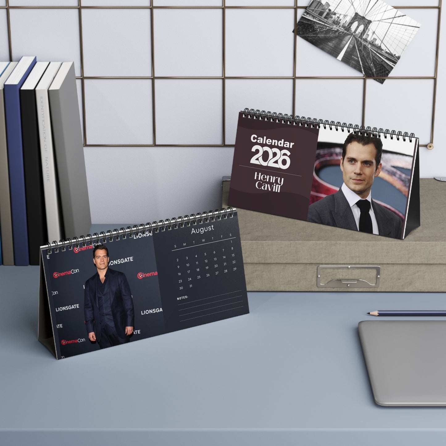 Henry Cavill 2026 Desk Calendar | Premium Spiral Bound Celebrity Photo Calendar | Collectible Fan Gift | Stylish Desk & Office Décor