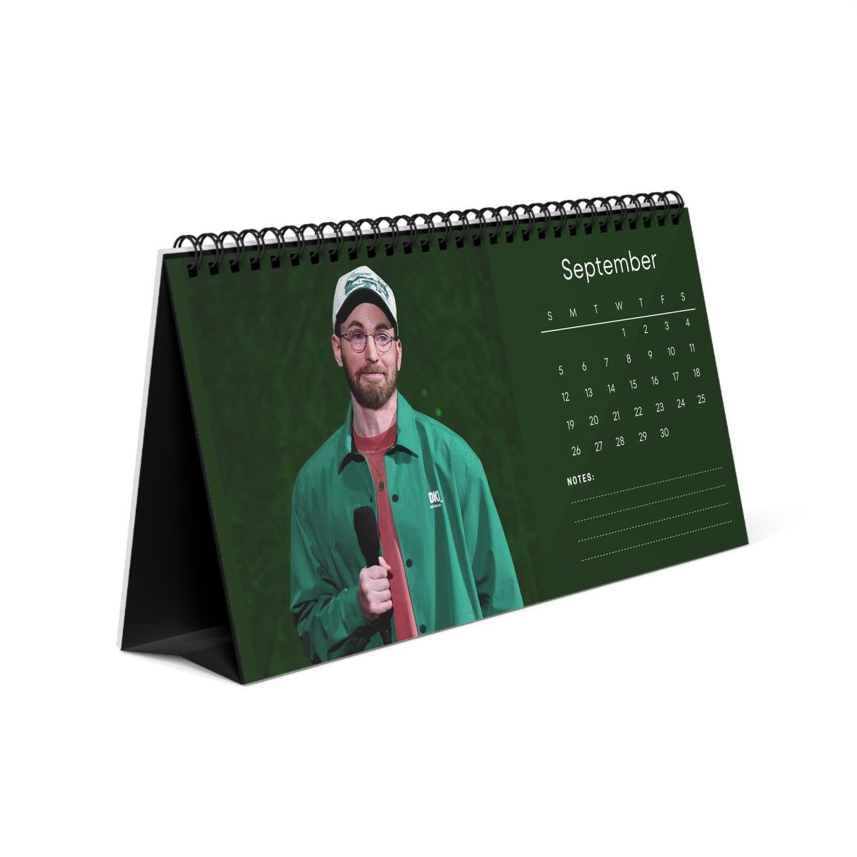 Chris Evans 2027 Desk Calendar Vol 2 | Spiral Bound Photo Calendar | Fan Gift
