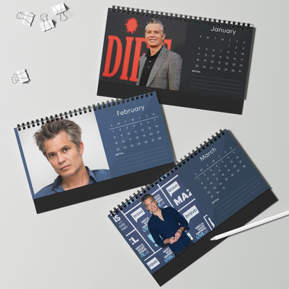 Timothy Olyphant 2026 Desk Calendar | Star Photo Calendar | Western TV Actor Gift