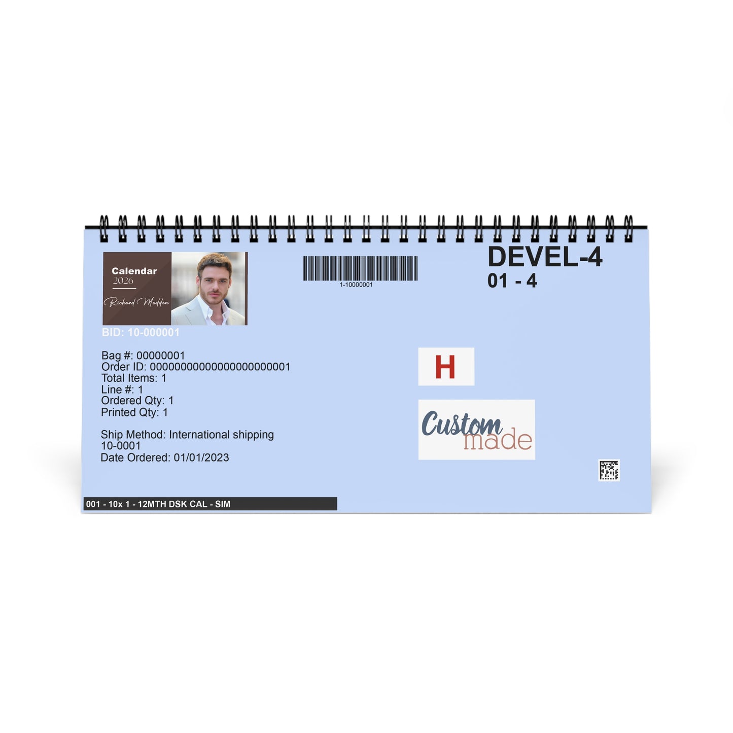 Richard Madden 2026 Desk Calendar | Premium Spiral-Bound Celebrity Photo Calendar | Fan Gift & Stylish Desk Décor