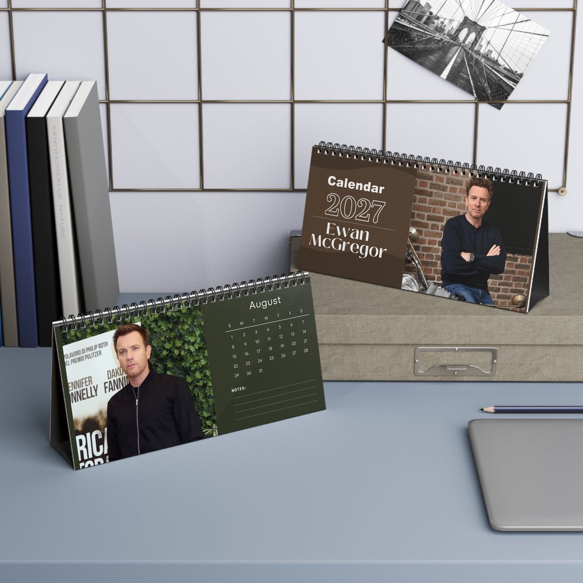 Ewan McGregor 2027 Desk Calendar Vol 3 | Spiral Bound Photo Calendar | Fan Gift