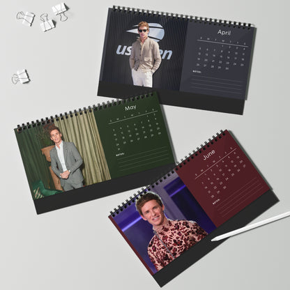 Eddie Redmayne 2026 Desk Calendar | Premium Spiral Bound Celebrity Photo Calendar | High-Quality Fan Gift & Desk Décor