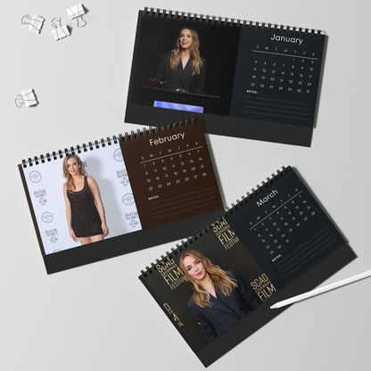 Jodie Comer 2026 Desk Calendar | Premium Spiral Bound Celebrity Photo Calendar | High-Quality Fan Gift & Desk Décor
